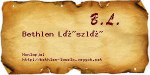 Bethlen László névjegykártya