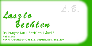 laszlo bethlen business card
